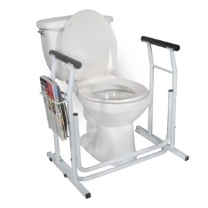 Drive Medical Free-Standing Toilet Safety Rail - Supports up to 300 lbs, Pack of 1, RTL12079